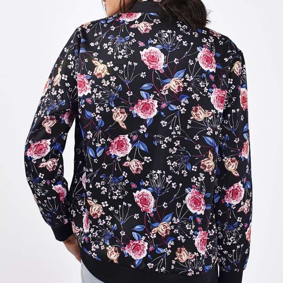 NWOT Topshop Floral Bomber Jacket - Picture 5 of 8